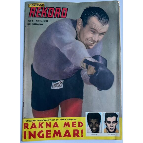 Original 1962 Swedish Rekord Journal Magazine Cassius Clay Muhammad Ali Rookie - Picture 1 of 5